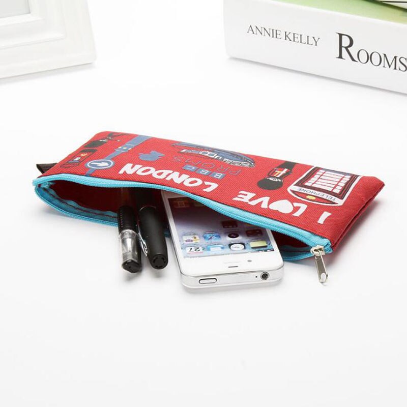 Túi vải oxford đựng bút họa tiết hoạt hình tiện lợi dành cho học sinh