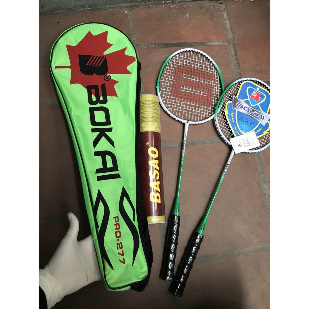 Combo bộ 2 cây Vợt Cầu Lông Bokai 277 chính hãng tặng ngay hộp Cầu Ba Sao 10 quả