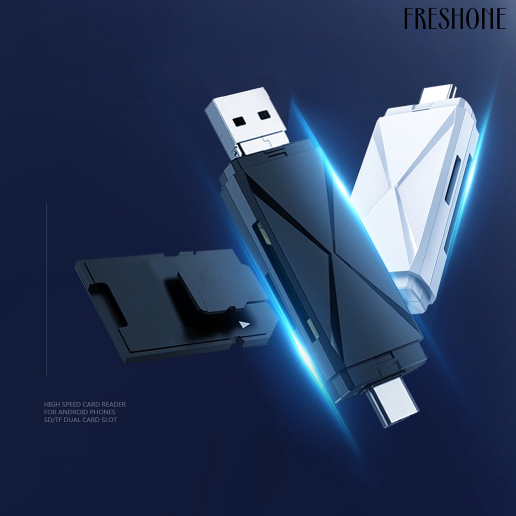 Đầu Đọc Thẻ Nhớ 4 Trong 1 USB 2.0 2 Khe Cắm OTG Micro-SD / TF Cho Điện Thoại | BigBuy360 - bigbuy360.vn