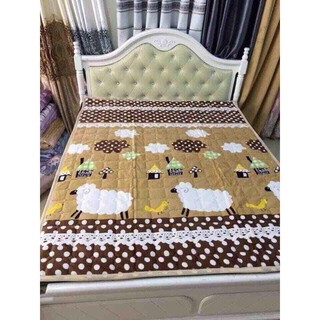 Thảm Nỉ Nhung Trải Giường Họa Tiết ( Siêu Ấm Mẫu Cừu 1m6 x 2m)