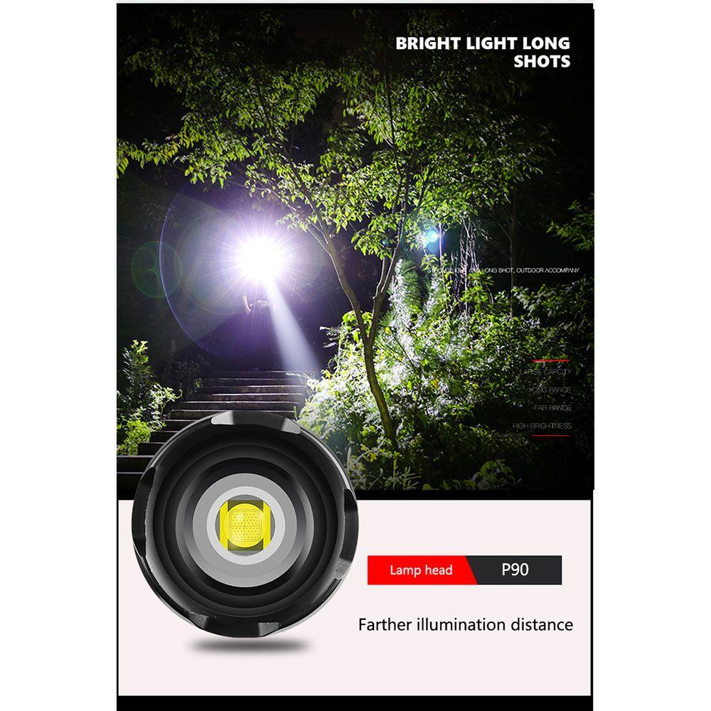 LANFY Đèn Pin Sạc USB Xhp90 Siêu Sáng Chất Lượng Cao