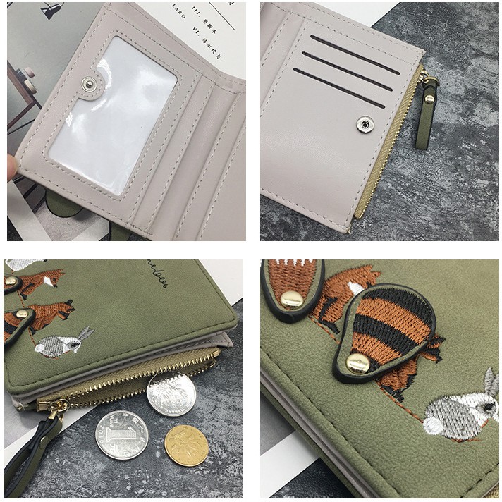 [Mã FAMAYWA2 giảm 10K đơn 50K] Ví Cầm Tay PaPu VN07 Thêu Hình Thú Dễ Thương Nhiều Ngăn Da Dẹp | BigBuy360 - bigbuy360.vn