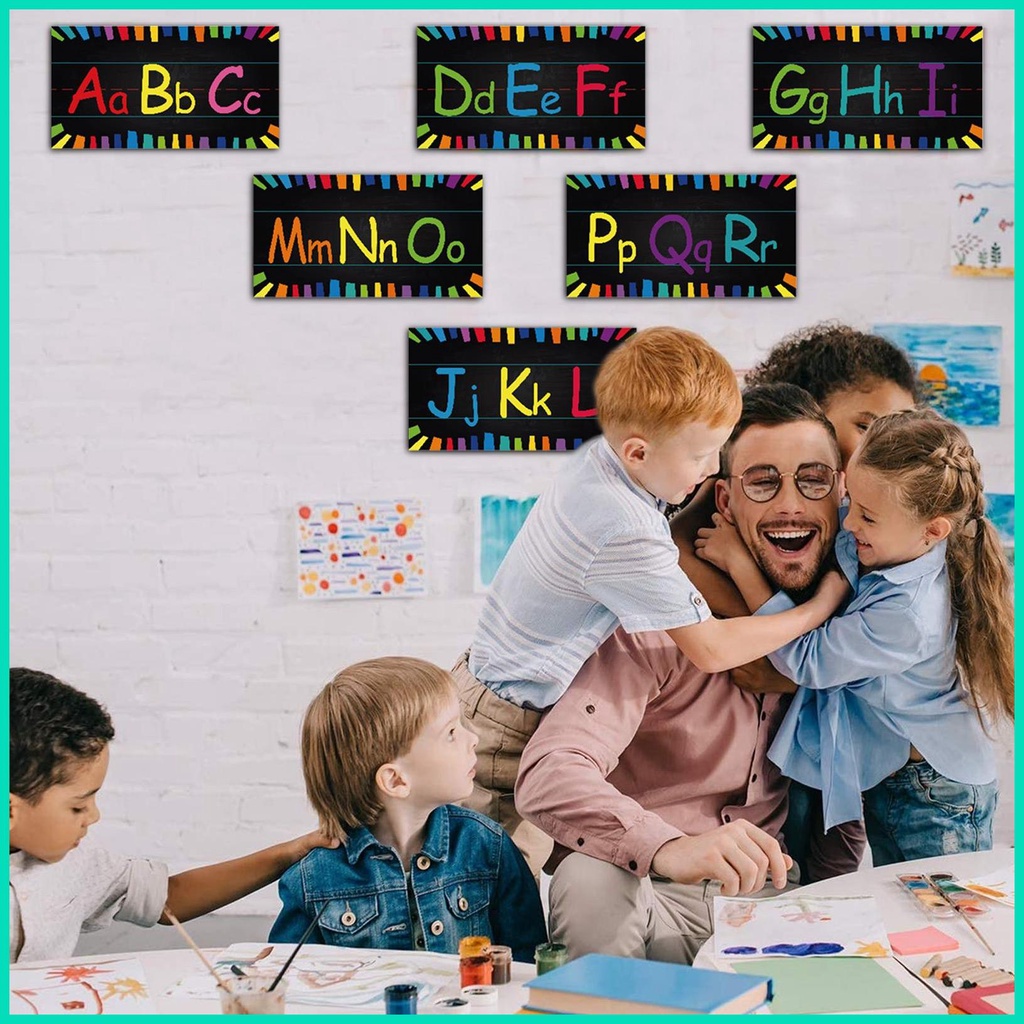 Tấm Áp Phích Bảng Chữ Cái Alphabet / Số Gắn Tường Trang Trí Lớp Học Mẫu Giáo