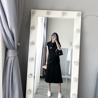 chân  váy lụa - ĐEN