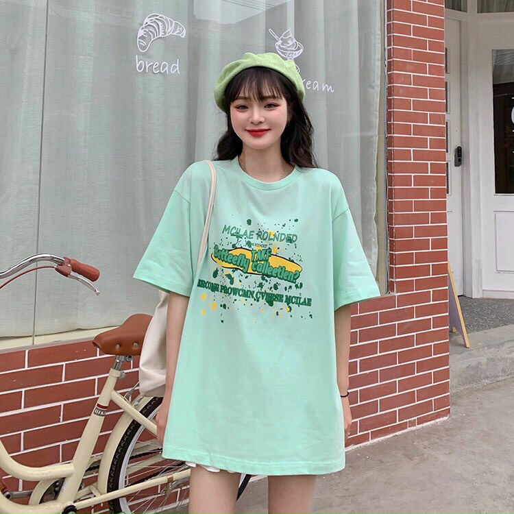 [HCM] ÁO THUN NỮ FORM RỘNG TAY LỖ CỔ TRÒN HỌA TIẾT HOẠT HÌNH SIÊU XINH CHO CÁC CHỊ EM KME FASHION