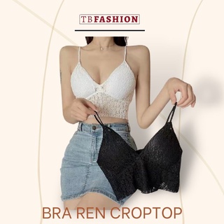 Áo Ngực Bra Nữ 2 Dây Tbfasion Croptop Ren Hoa Co Dãn Thoáng Mát, Sexy Siêu Đẹp 990 Trắng, Đen