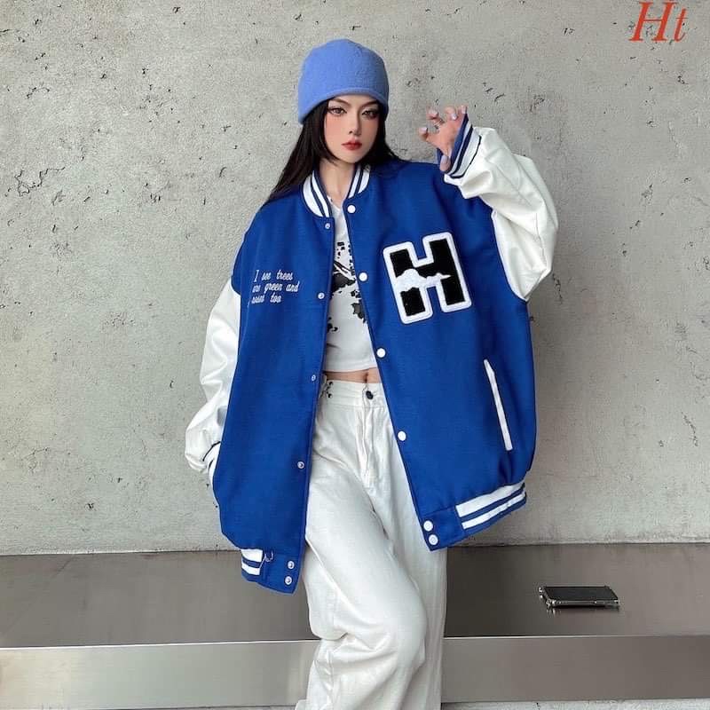 Áo bomber phối tay H đám mây H2A