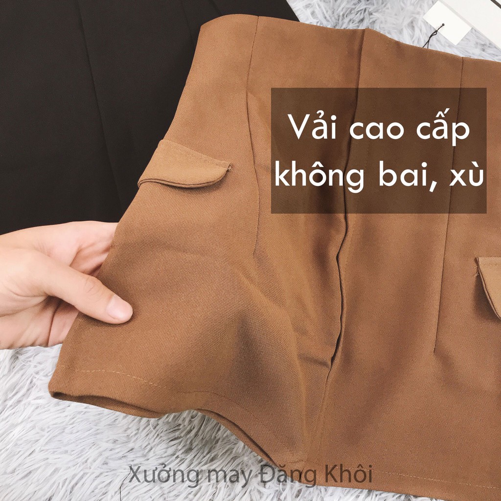 Chân Váy Ngắn ❤️Freeship❤️ Chân Váy Chữ A Nữ Lưng Cao Cạp Cao Trơn Dáng Ôm Đen/Nâu Tây V328