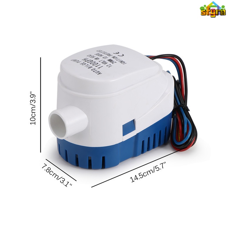 Máy Bơm Nước 12V Tự Động 12V Có Công Tắc Cho Thuyền Tự Động