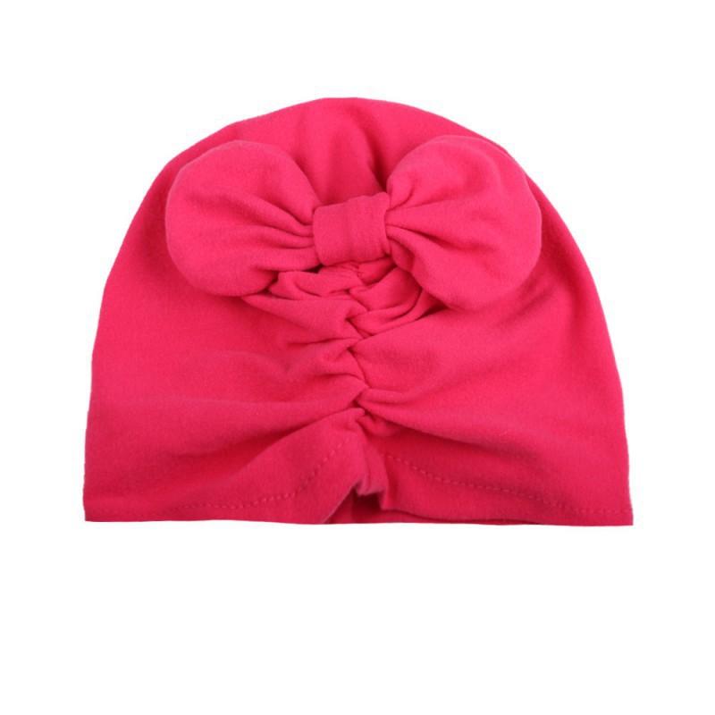 Nón trùm màu trơn thắt nơ xinh xắn cho bé gái