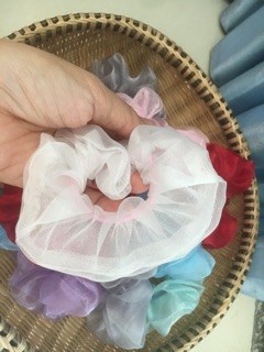 Dây cột tóc vải scrunchies voan