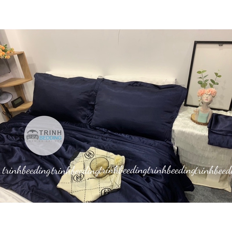 Bộ drap phi lụa Chăn Trơn nệm Cao &gt;=20cm-30cm