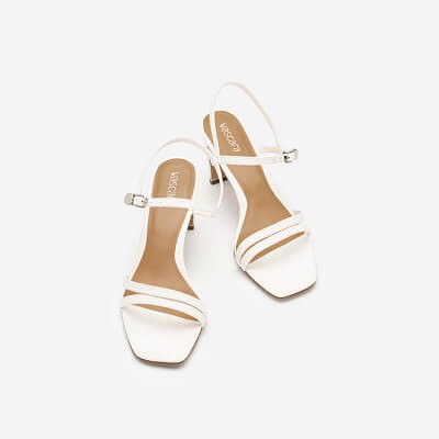 Vascara Giày Sandal Họa Tiết Vân Rắn - SDN 0632 - Màu Trắng