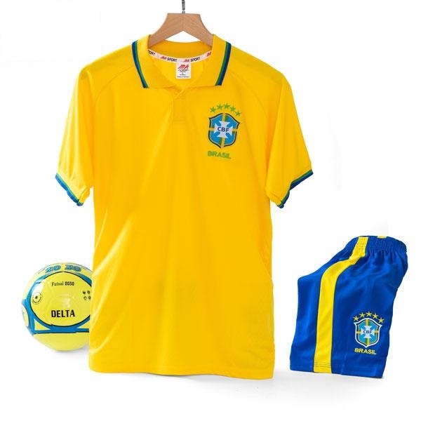 Quần áo bóng đá Đội tuyển Brazil tổng hợp thun mềm mịn co dãn tốt