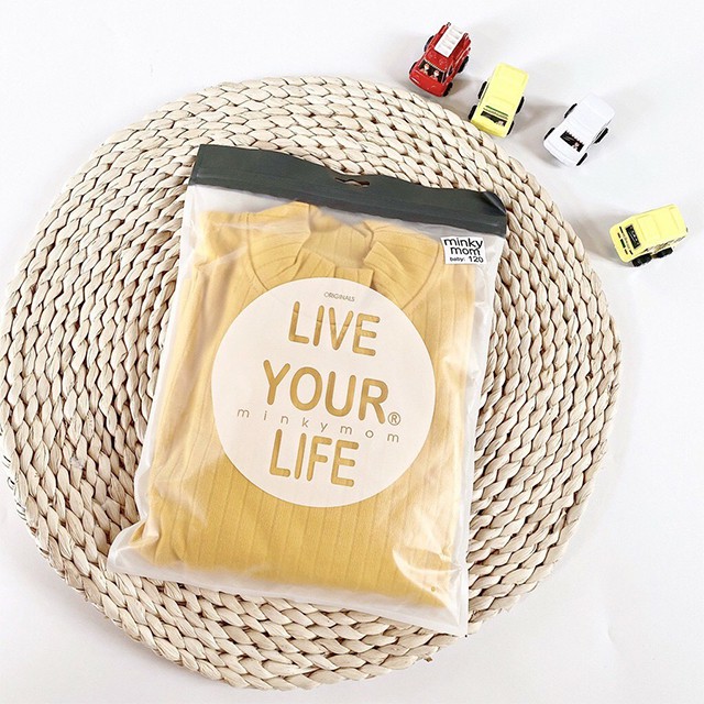 Bộ Thun Len Tăm Minky Mom Dài Tay Cho Bé Cổ Cao 3 Phân Siêu Ấm