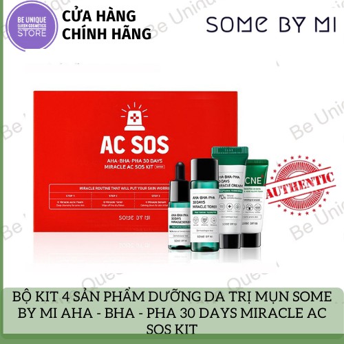 Bộ Kit 4 sản phẩm dưỡng da giảm mụn Some By Mi AHA - BHA - PHA 30 Days Miracle AC SOS Kit