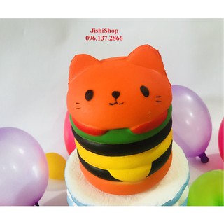 ( GIÁ SỈ )Màu đỏ _ SQUISHY MÈO HAMBURGER DỄ THƯƠNG |shopee. Vn\Shopgiayred
