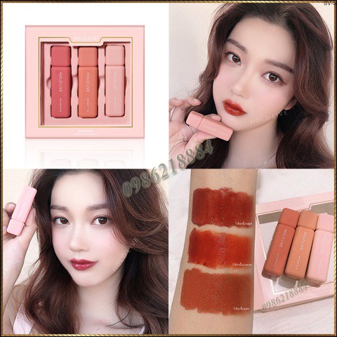 Bộ 3 son kem Hold Live Wonderful Color Lip Mist Matte AM24