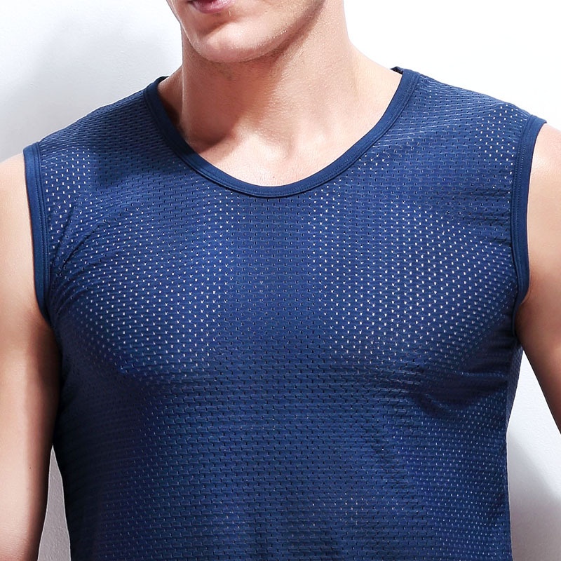 Áo Tank Top Sát Nách Cổ Chữ V Phối Lưới Thoáng Khí Cho Nam 082