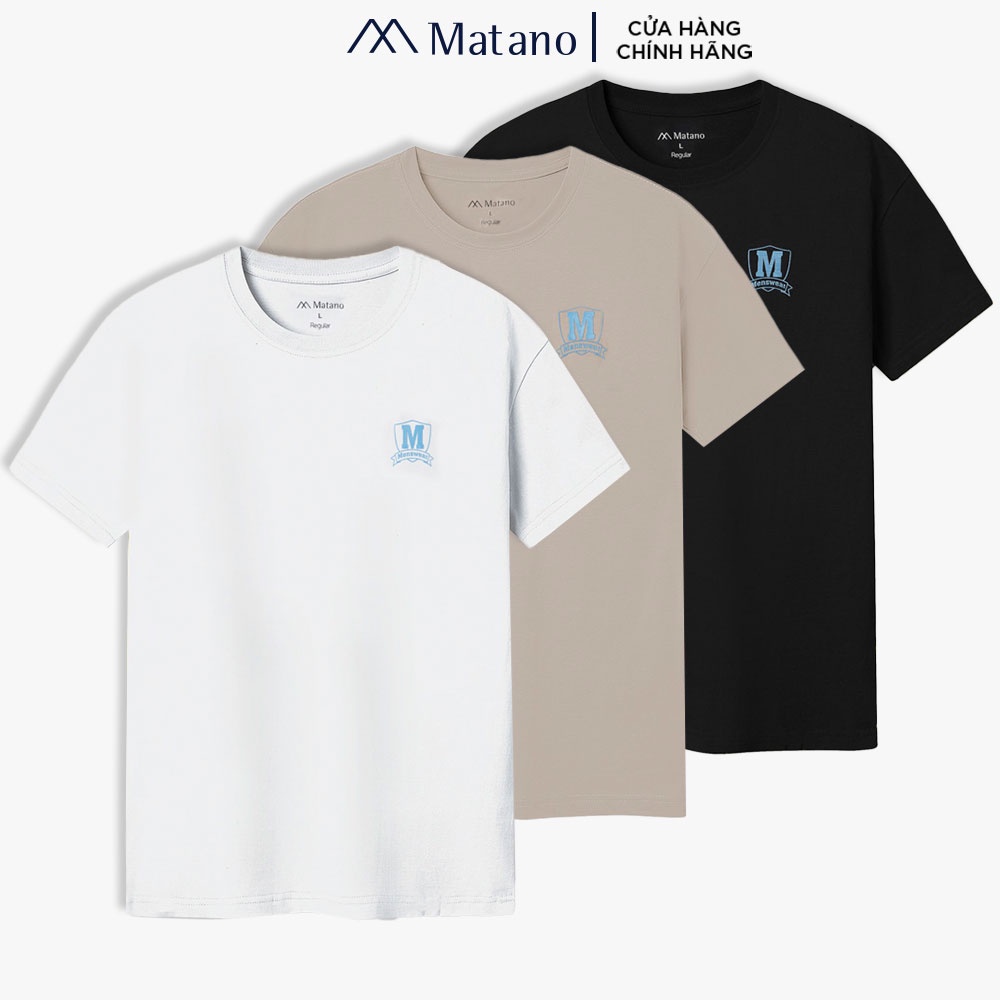 Áo thun nam cổ tròn MATANO AT079 in chữ Menswear, form suông, ngắn tay, dễ mặc vải cotton thoáng mát