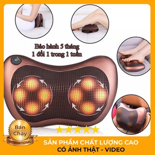 [ CÓ HÌNH ẢNH VÀ VIDEO THẬT ] Gối massage hồng ngoại 8 bi mát xa cao cấp