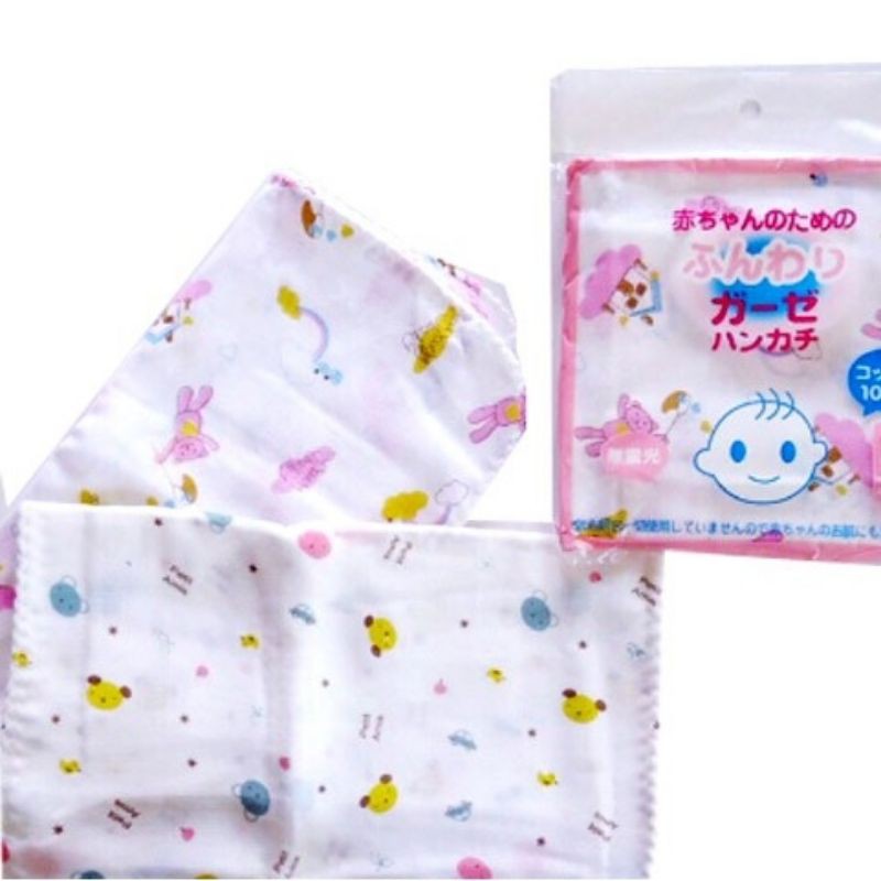 Set 10 khăn sữa in hoa xuất Nhật 2 lớp cho bé (32x32cm)