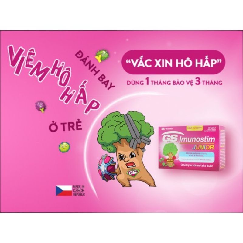 GS Imunostim Junior - Trẻ Em Có Sức Đề Kháng Kém, Viêm Đường Hô Hấp.