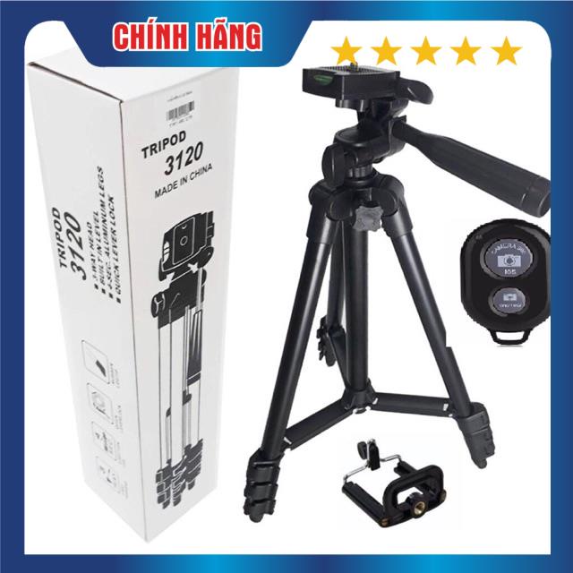 Gậy chụp ảnh Tripod 3120 Tặng kèm nút bấm bluetooth và kẹp điện thoại.