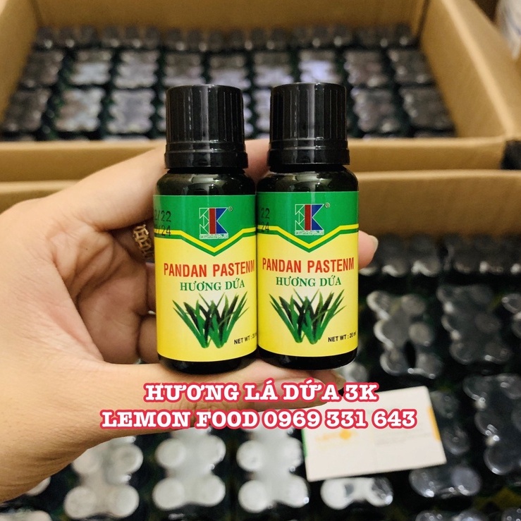 Hương lá dứa có màu  hiệu 3K chai 20ml - Date xa - Sỉ giá tốt