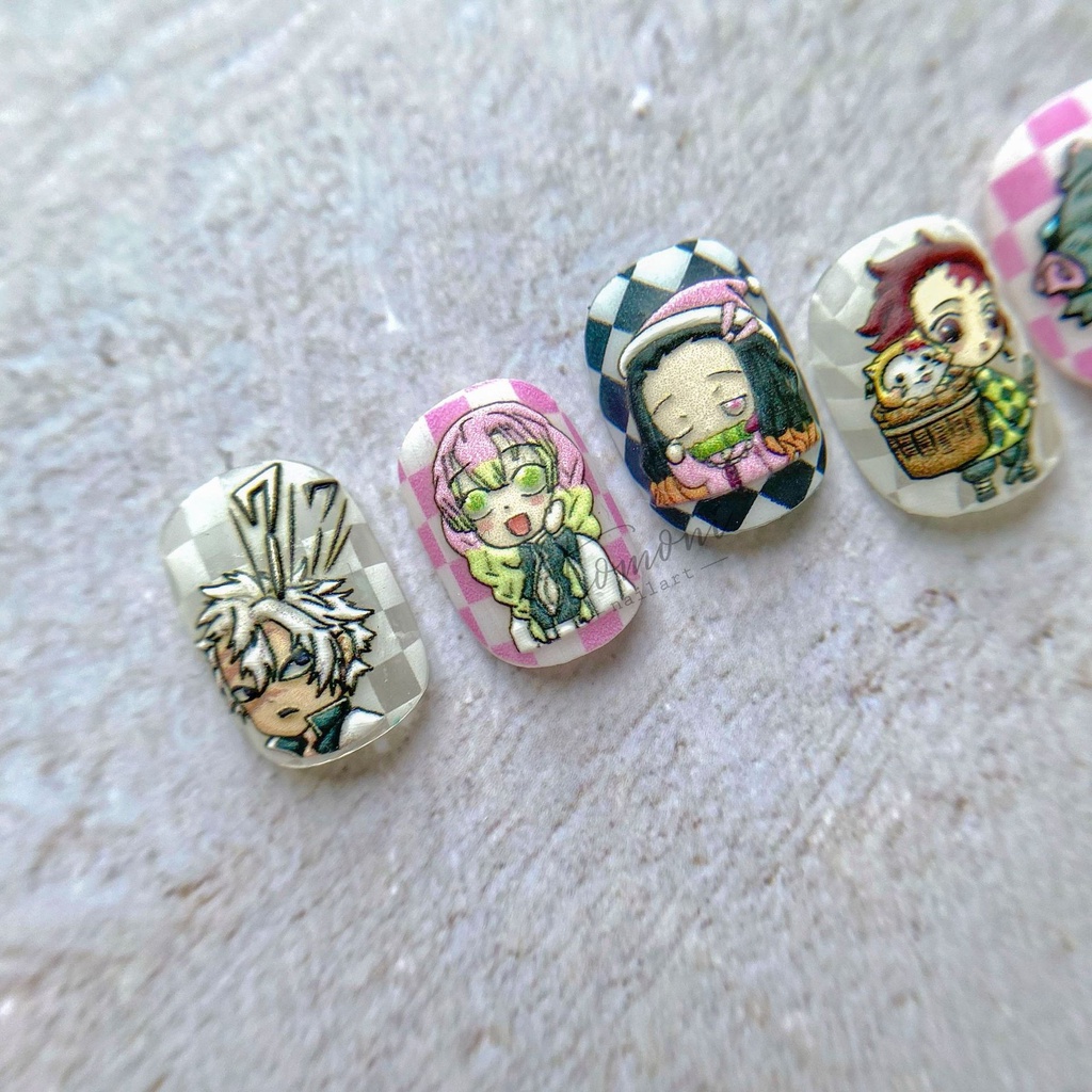 Set 1905 Miếng Dán Móng Tay Dập Nổi Họa Tiết Hoạt Hình One Piece