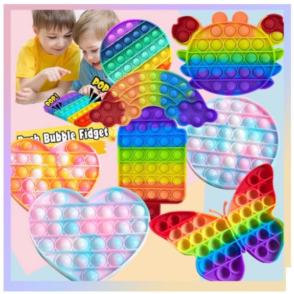 Đồ chơi Pad Pop it bấm bong bóng Rainbow 7 màu