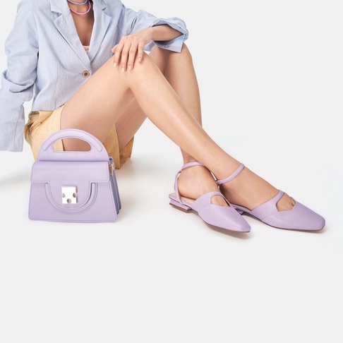 Giày Búp Bê Nữ 3cm Thời Trang JUNO Mũi Vuông Quai Mảnh BB03089