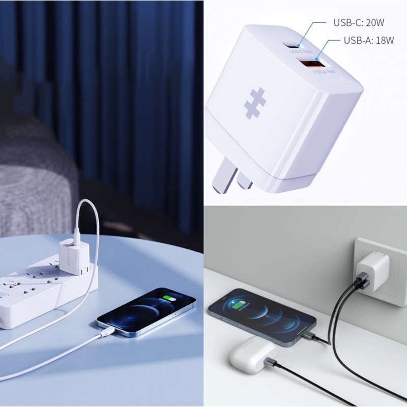 Củ sạc nhanh HYPERJUICE HJ205 PD 20W 1C-1A - Hàng Chính hãng uỷ quyền