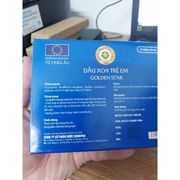 Dầu xoa trẻ em Golden Star 9ml  - Massage ngoài da, cho da cảm giác dễ chịu