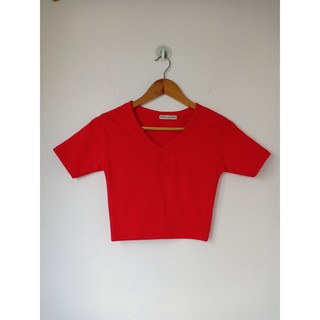 THF ÁO CROPTOP CỔ TIM THUN GÂN