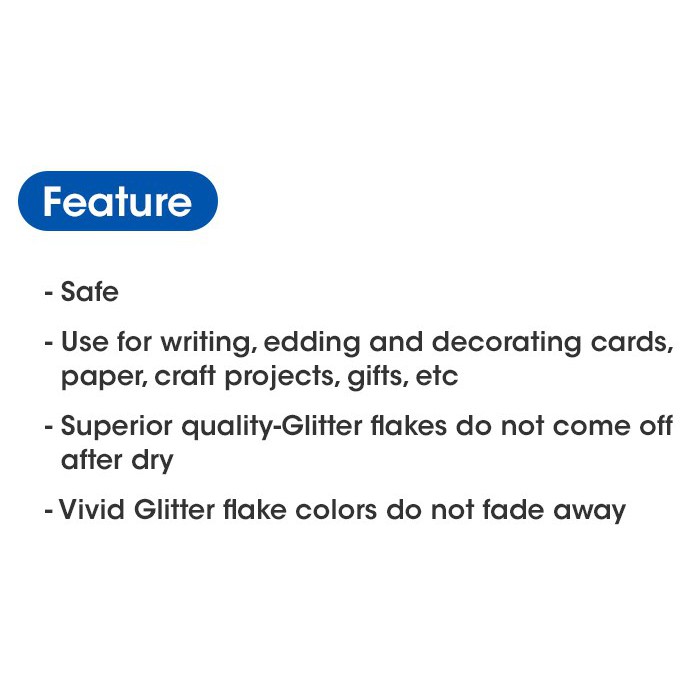 Màu Vẽ Keo Dán Kim Tuyến Hàn Quốc AMOS Glitter Glue 6 màu