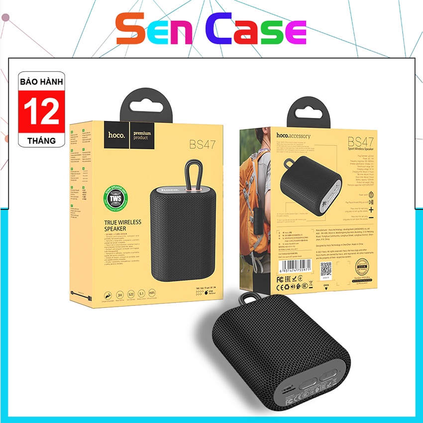 Loa Nghe Nhạc Bluetooth Hoco BS47, Có Khe Cắm Thẻ Nhớ - Hàng Chính Hãng ( Bảo Hành 12 Tháng )