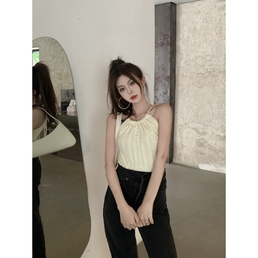 Áo không tay thiết kế dây rút màu trơn thời trang cho nữ