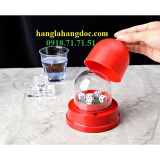 Đồ chơi lắc xí ngầu dùng pin, có nắp che kín, tặng 05 viên xí ngầu