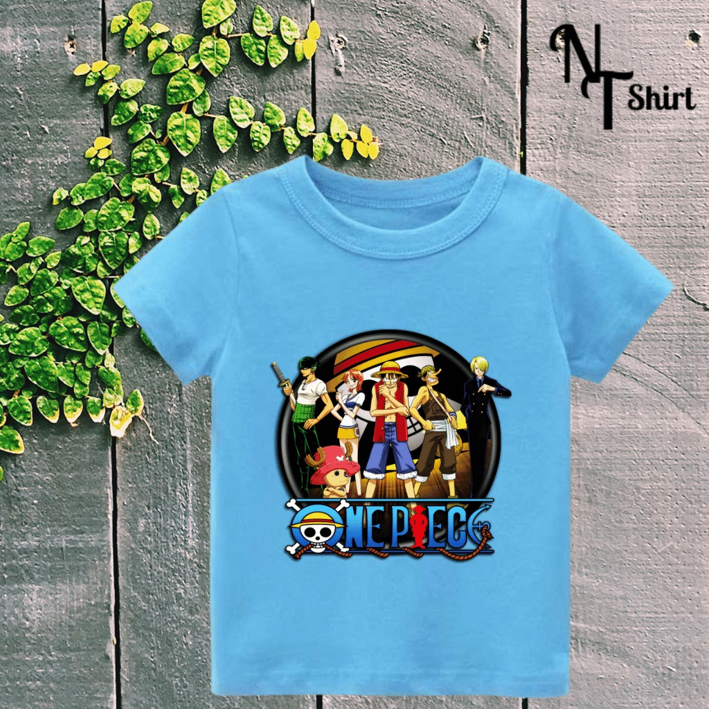 Áo phông trẻ em in hình One Piece Luffy, Áo cotton xịn mặc mát thoải mái hình chất lượng 05