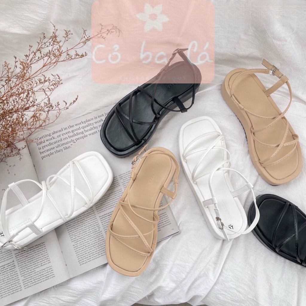 GIÀY THỜI TRANG COBALA SHOES - SANDAL NỮ BÁNH MÌ QUAI NGANG DÂY MẢNH ĐẾ BẰNG NỮ TÍNH S22050900