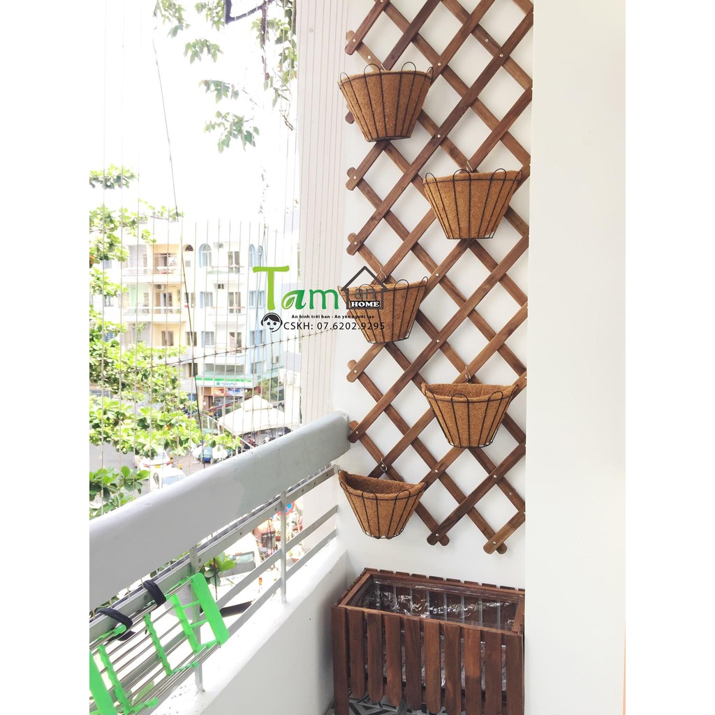 Chậu xơ dừa Taman Home, chậu trồng cây áp tường, chậu ốp tường, chậu treo tường size 32x22x18cm