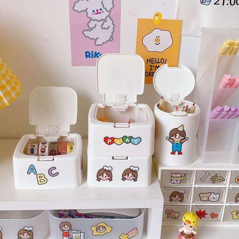 Hộp Đựng Mỹ Phẩm Để Bàn Chống Bụi Dễ Thương Xinh Xắn
