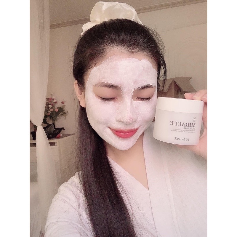 MIRACLE SNOW MASK BE' BALANCE - Mặt nạ ủ trắng dùng được cho da nhạy cảm