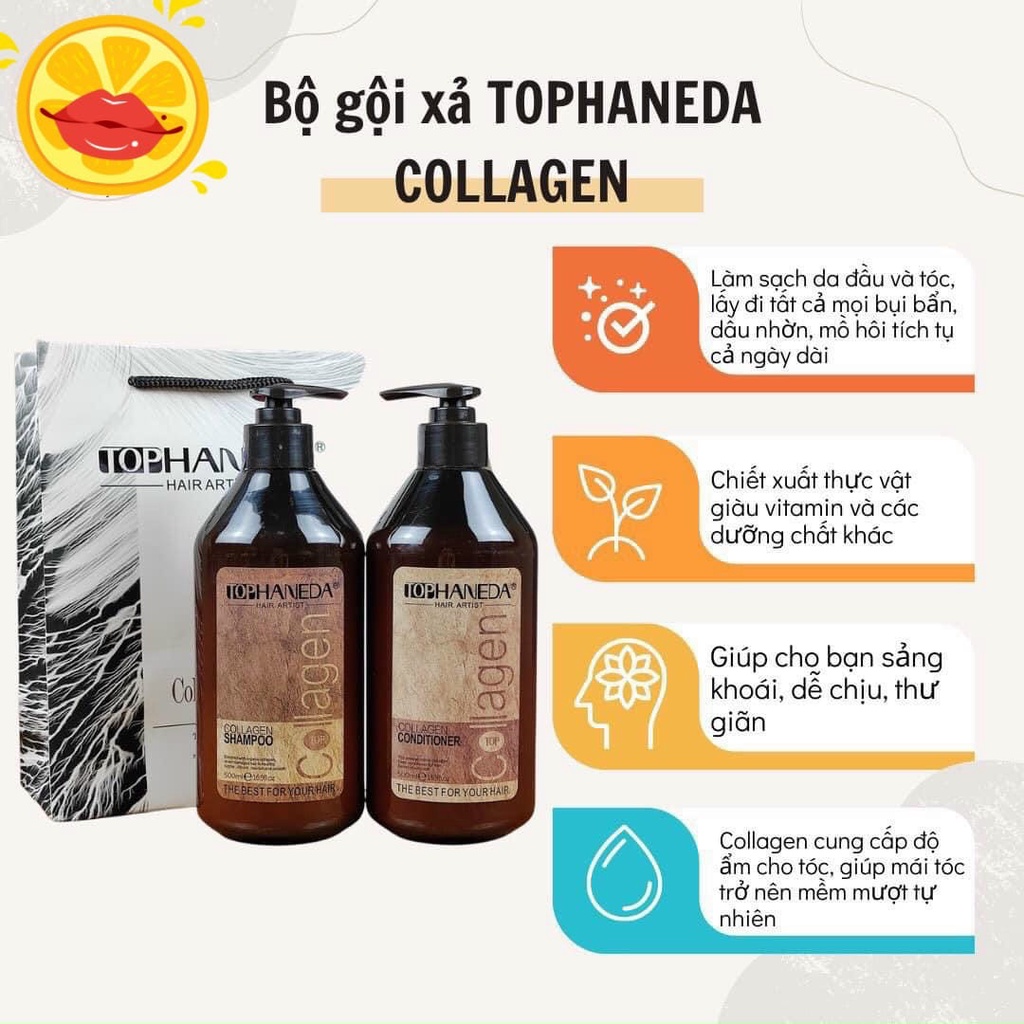 Dầu Gội Xả Phục Hồi Tóc Hư Tổn  Top Haneda Collagen siêu mềm mượt