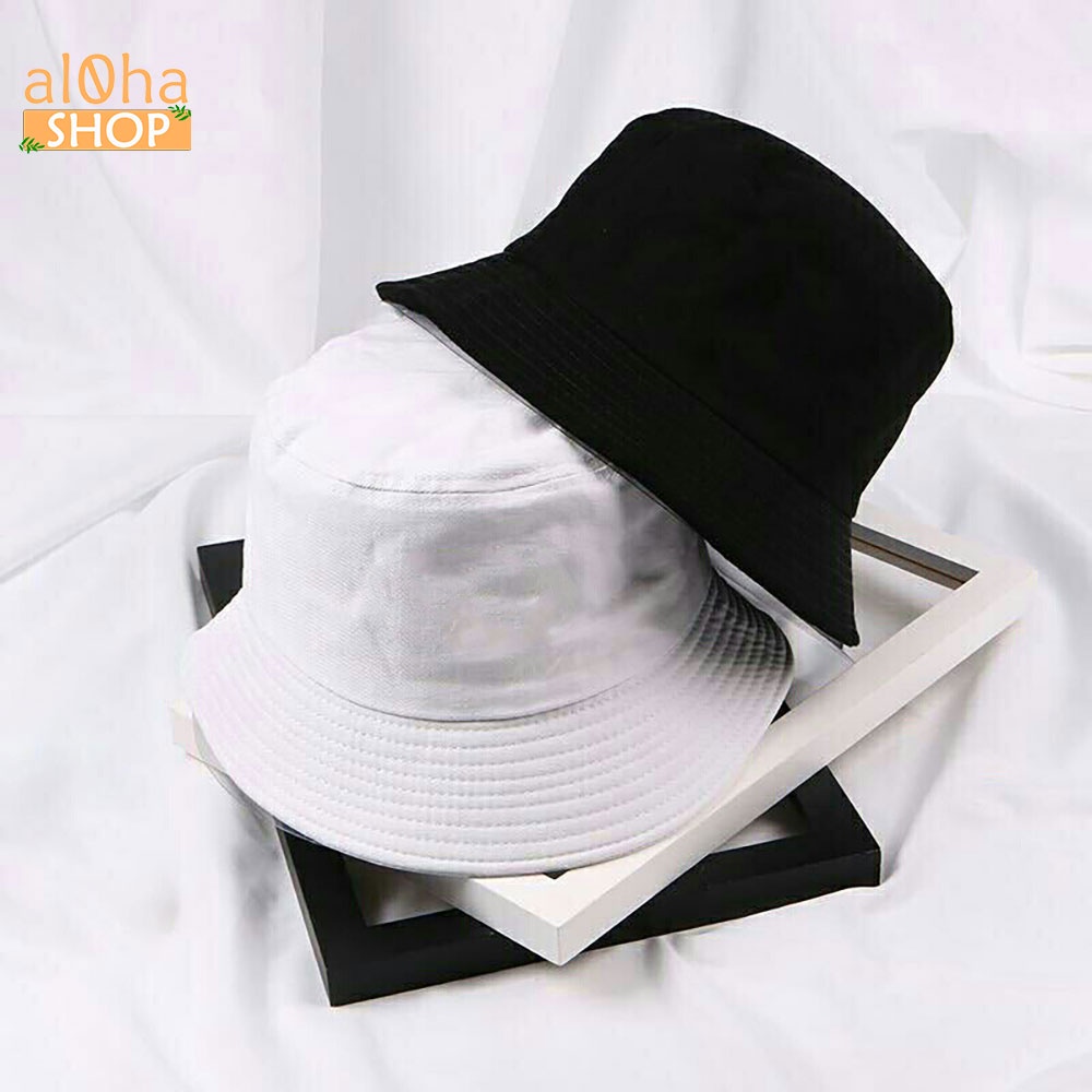 Nón bucket vành tròn trơn - mũ tai bèo Ulzzang phong cách, cá tính Unisex nam nữ - al0ha Shop