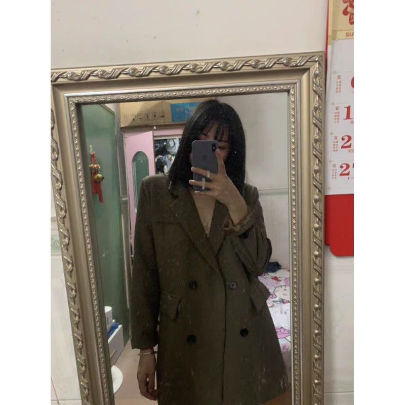Áo blazer áo vest dáng dài giấu quần kèm túi thắt lưng sexy tôn dáng - Có ảnh thật