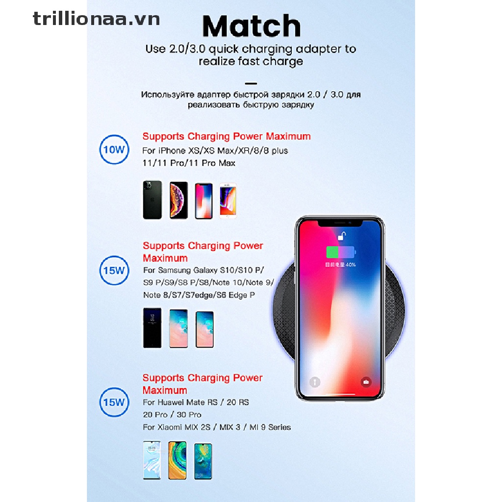 Đế Sạc Không Dây Qi 30W Cho iPhone 12 12Pro 11 11Pro XS 8