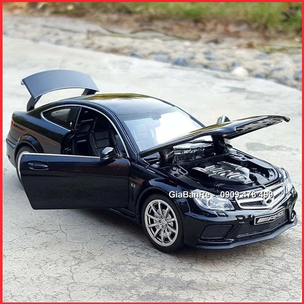 Xe Mô Hình Kim Loại Mercedes C63 Amg Tỉ Lệ 1/32  - 15cm Đen - 9810.1