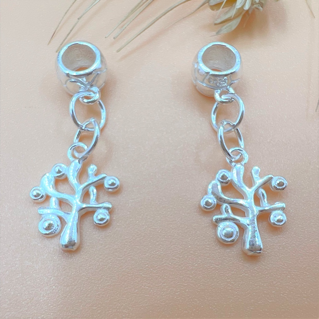 Charm bạc móc treo cây gia đình kèm ống lớn - Charm bạc 925 - Mã CA480 CB800